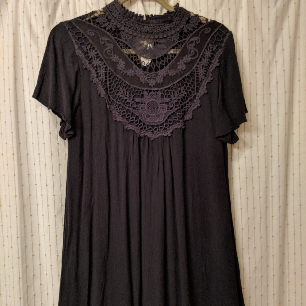 Altar'd State - Dark Charcoal Lace Dress